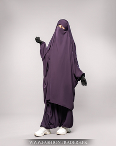 Ensemble Jilbab deux pièces de qualité export, couleur unie, pour femmes musulmanes, vêtements islamiques modestes, nettoyage à sec adapté - Product Image 2