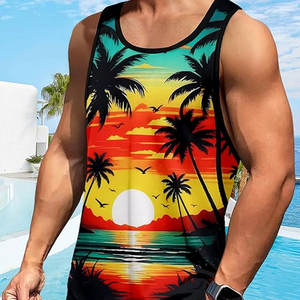 Camiseta sin Mangas Casual para Hombre, Diseño Personalizado de Punto, Sublimación, Deportiva, para Gimnasio, Transpirable, de Secado Rápido, Cuello Redondo, Talla Personalizada, Poliéster - Product Image 5