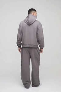 ชุดลำลองสองชิ้น 2025 เสื้อฮู้ดโอเวอร์ไซส์และกางเกงแทรคสูท ชุดลำลองฤดูใบไม้ร่วงฤดูหนาว ชุดฮู้ดอุ่นๆ สำหรับผู้ชาย - Product Image 6