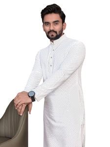 <b>Men's</b> Indian Pakistani Style Cotton Kurta Pajama Soft Full Sleeves for Casual Party <b>Festival</b> <b>Wear</b> High Demand Bulk Supply - Product Image 3