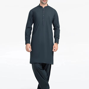 Salwar Kameez Tradicional Pakistaní para Hombre, Vestimenta Musulmana Clásica para Bodas, Eid, Jumma, Oficina, Uso Diario, Corte Regular, Marca Personalizada - Product Image 1