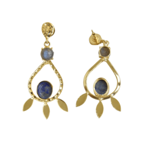 ต่างหูพร้อมส่งที่ทันสมัยพร้อมพลอยอัญมณีเคลือบสีทองเงางามและเครื่องประดับคุณภาพทำในระดับพรีเมียม - Product Image 4