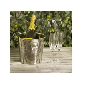 Seau à glace en acier inoxydable haut de gamme fini brillant avec poignées portable pour une utilisation sur table de fête de mariage à bas prix - Product Image 2