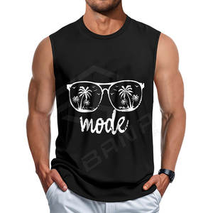 Chaleco de gimnasio de Hip Hop para hombre, camiseta sin mangas de entrenamiento de algodón personalizada de talla grande, camiseta de Fitness transpirable para culturismo de verano - Product Image 1