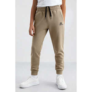 TOMMYLIFE Boys' Lightweight Standard Cuffed Dark Beige Sweatpants - Comfortable Kids' Athletic <b>Track</b> Pants for Active Play - Product Image 2