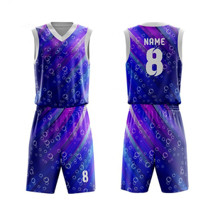 Maillot et short de basket-ball pour hommes, vêtements d'équipe personnalisés 100% polyester, uniforme respirant à séchage rapide, fabricant OEM - Product Image 2