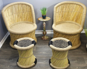 Silla relajante para interiores de diseño moderno de gama alta, otomana de bambú genuino de alta calidad para sala de estar, eventos, fiestas, Villa - Product Image 3