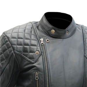 <b>Black</b> Stylish & Comfortable Men Quilted Leather Jackets Retro Biker Bomber Leather Puffer Jacket Padded Motorcycle Jacket 2026 - Product Image 5