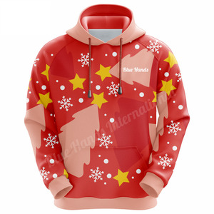 Sweat à capuche de Noël pour hommes en gros Sweat à la mode en vrac lourd avec sublimation respirante Sweat à capuche épais et vierge - Product Image 1