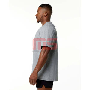 Custom 100% Cotton Loose Fit Short Sleeve <b>T</b>-<b>Shirt</b> For <b>Men</b> Crewneck High Street Style Gym Wear Fashion Summer Top - Product Image 6