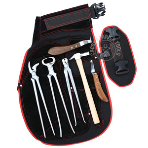 Professional Farrier Kit in Carry Case with 12" & 15" Hoof Nippers Nail <b>Puller</b> Clincher Hoof Knives Breathable Leather Apron Set - Product Image 4