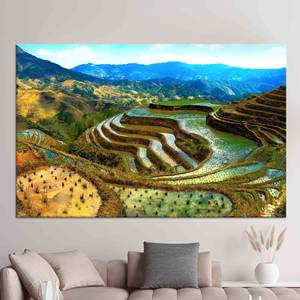 Tableau imprimé sur toile : Terrasses de riz de Banaue, Philippines, design graphique, toile encollée - Product Image 1
