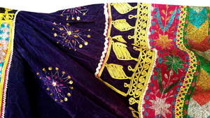 Haute qualité afghan Kuchi ethnique parole longueur robes bleu à la mode broderie dentelle paillettes diamant décorations naturel - Product Image 3