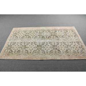 พรมขนาด 3.7x6.4 ฟุต, พรมวินเทจตุรกี, พรมขนสัตว์สีน้ำตาล - Product Image 3