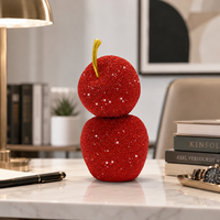 Creatief ontwerp Hars Simulatie Grote rode stip Kraal Dubbele appel Thuis Slaapkamer Woonkamer Desktop Licht Luxe Premium ornament