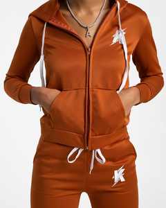 Survêtement grande taille pour femmes très vendu ensemble de survêtements à haut court pour femmes taille personnalisée avec quantité minimale de commande bas motif solide pour l'hiver - Product Image 4