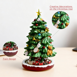 Venta caliente resina <span class=keywords><strong>pueblo</strong></span> árbol tren carillón <span class=keywords><strong>con</strong></span> luces musicales y <span class=keywords><strong>movimiento</strong></span> Navidad Shiningtree adornos para el hogar - Product Image 4