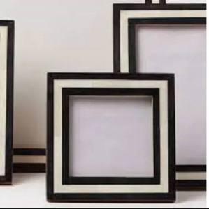 Set of <b>4</b> Wooden Square <b>Photo</b> <b>Frames</b> in Different Colors Superior Quality Wall Decor Ideal for Displaying Pictures - Product Image 3
