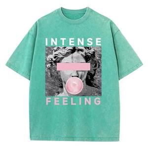 Streetwear personnalisé avec impression bouffante et logo T-shirt délavé à l'acide T-shirt homme oversize à épaules tombantes T-shirt blanc à coupe carrée pour hommes - Product Image 1