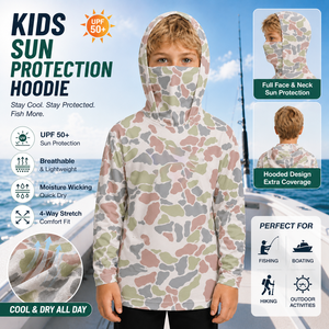 Wholesale High Quality Anti-UV Quick Dry Fishing <b>Hoodie</b> Camouflage Youth Kids Custom Outdoor Sun Protection <b>Lightweight</b> <b>Hoodie</b> - Product Image 1
