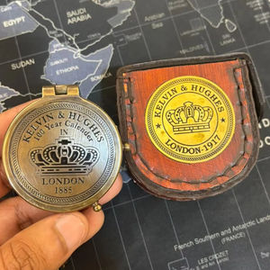 Brass Working Nautical Brass <b>Compass</b> With Leather Case box Handmade gift <b>Antique</b> With Shine look And Premium Case - Product Image 1