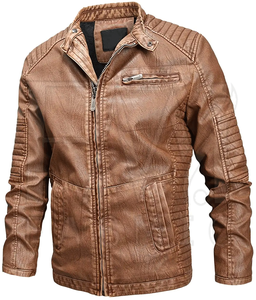 Veste en cuir tendance coupe ajustée pour l'hiver avec motif personnalisé, design oversize, fermeture éclair, doublure en fibre de bambou, coupe-vent - Product Image 1