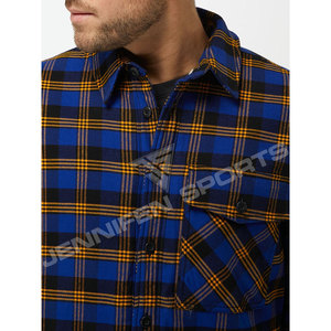 เสื้อเชิ้ตผ้าสักหลาดผู้ชายวัสดุผ้าขนสัตว์ 100% แขนยาวหน้าอกกระเป๋าปุ่มปิดภายในป้ายคอทอและห่วงแขวน - Product Image 2