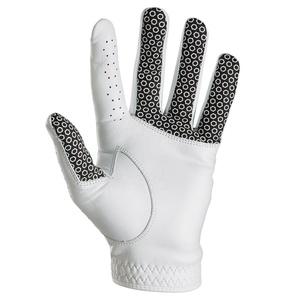 Guantes de golf estampados personalizados transpirables de dedo completo con estampado de silicona antideslizante negro Guantes de golf de piel de oveja de grado superior - Product Image 5