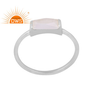 Vente chaude Argent Sterling Naturel Arc-En-Lune Pierre Gemme Beguette Conception Bague Empilable Fabricant De Bijoux Personnalisé - Product Image 1