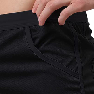 Short en maille souple avec poche à cordon de serrage unisexe Short de jogging léger pour homme Short de fitness court pour homme - Product Image 3