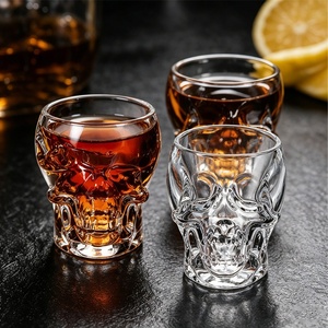 Vaso de <span class=keywords><strong>Cristal</strong></span> para Cóctel con Forma de <span class=keywords><strong>Calavera</strong></span> de 80 ml, Hecho a Mano, Vaso Creativo 3D para Whisky, Venta al Por Mayor - Product Image 2