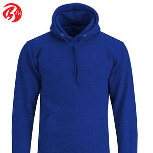 En couleur bleue 100% coton sweats à capuche thermiques qualité supérieure conception personnalisée tenue décontracté manches longues hommes sweats à capuche - Product Image 6