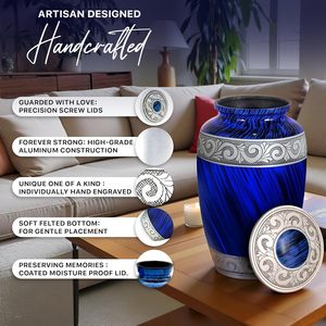 ชุดเผาศพอลูมิเนียมสีฟ้าเมทัลลิค6ชิ้น - Product Image 5