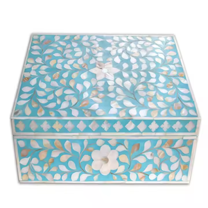 Boîte à bijoux en nacre pour femmes et filles, artisanat artisanal pour le rangement et l'organisation de bijoux de mariage, taille de boîte à bijoux - Product Image 1