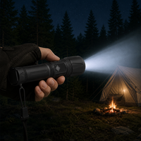 Lampe torche portable en alliage d'aluminium avec lumière latérale COB laser blanche, double alimentation 18650 AAA pour la patrouille et le camping