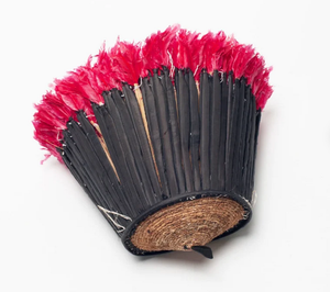 Sombrero africano Juju de Camerún, decoración de pared en crema y rosa, decoración tradicional para el hogar con bambú para estilo Ins - Product Image 5