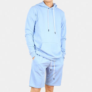 Sudaderas con Capucha y Pantalones Cortos Deportivos Casuales de Verano para Hombre, al por Mayor, Transpirables, con Logotipo Personalizado Impreso y Bordado, de Poliéster/Algodón - Product Image 2