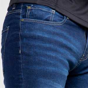 Pantalones vaqueros de mezclilla elásticos Smart Fit azul índigo para hombre Pantalones vaqueros clásicos de pierna cónica mezcla de algodón cómoda ropa de calle de moda ajuste elegante - Product Image 4