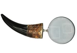 Loupe de luxe avec poignée en corne avec cadre en laiton pour la lecture et la décoration de bureau à domicile - Product Image 6
