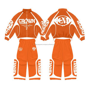 ชุดวอร์มไนลอนสตรีทแวร์แบบเรียบง่ายสำหรับผู้ชาย คุณภาพสูง ชุด 2 ชิ้น น้ำหนักเบา ทรงหลวม โอเวอร์ไซส์ ชุดกันลม - Product Image 2