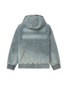 MOVATEXTILES Nouvelle Arrivée Broderie Logo Acid Wash Distressed Fashion Street Basics Hoodie 100% Cotton Hoodies Hoodies for Men - Product Image 3