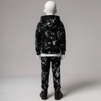 Setelan Olahraga Anak Musim Dingin Ukuran Besar, Ringan, Bernapas, Dua Potong, Hoodie dan Celana Jogger, Motif Cetak Penuh, Pakaian Kasual untuk Anak Laki-laki dan Perempuan