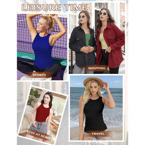 Débardeur sans manches pour femmes, en coton, coupe ajustée, décontracté, été, respirant, doux, léger, uni, basique, vêtement de mode pour tous les jours - Product Image 5