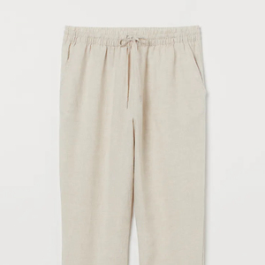 Pantalons personnalisés à la mode d'automne pour femmes Pantalons en lin blanc de haute qualité décontractés avec poches Pantalons longs à jambes larges - Product Image 1