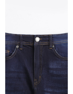 Jeans droits pour hommes en denim décontracté léger avec logo personnalisé OEM, fermeture à boutons, de haute qualité, pantalon baggy empilé, fabricants - Product Image 4