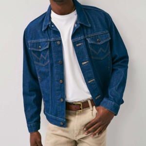 Veste de pluie streetwear de haute qualité pour hommes, nouveau style, manches longues, veste en jean pour hommes, mode, manches longues contrastées pour garçons - Product Image 3