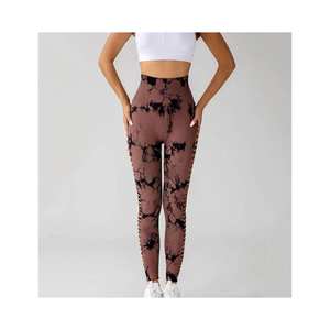 Leggings de Yoga de Cintura Alta con Estampado Floral, Tejido Transpirable con Elasticidad en Cuatro Direcciones, Antibacterianos, para Mujer, Fitness, Running, Yoga, Uso Diario - Product Image 5