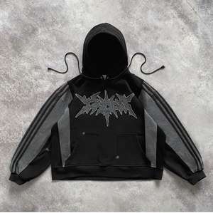 Sudadera con capucha Funky informal para hombre Estilo de calle de tela de algodón de ajuste suelto con diseño de arte impreso - Product Image 1