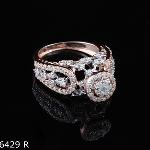 Anillo de Compromiso con Diamante Cultivado en Laboratorio D'VINS JEWELS, Oro Sólido de 14K, Chapado en Oro Rosa, Corte Brillante Redondo, Regalo para Mujer, Boda, Fiesta - Product Image 3