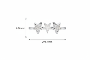Anillo geométrico con tres estrellas para mujer, para bodas, fiestas, aniversarios, regalo, celebraciones románticas - Product Image 2